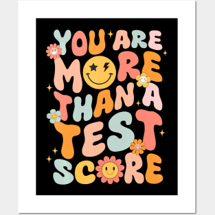 You Are More Than A Test Score Groovy Test Day Teacher Kids Posters and Art